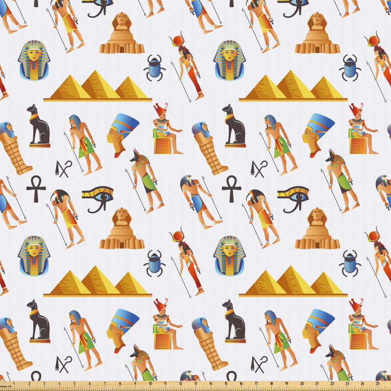 Mısır Mikrofiber Parça Kumaş Çapraz Tasarım Tarihi Mitolojik Karakterler