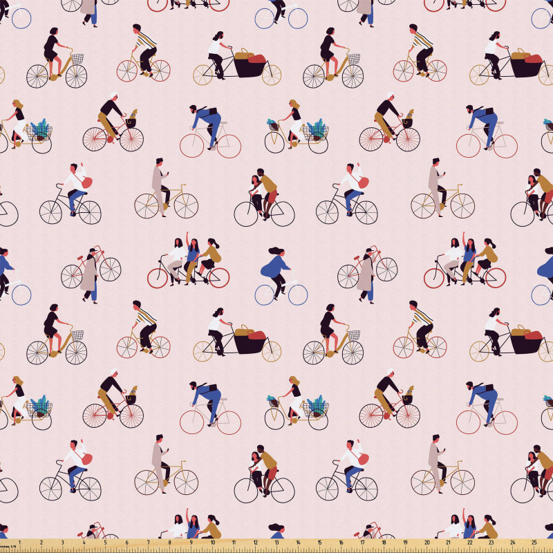 Spor Mikrofiber Parça Kumaş Bisiklet Tutkunları Desenli