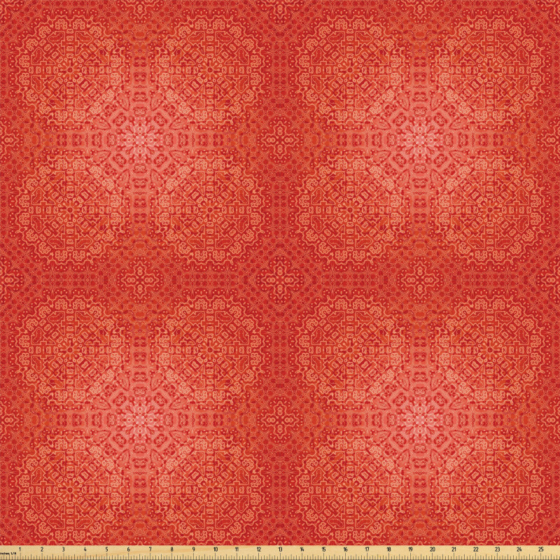Mozaik Mikrofiber Parça Kumaş Dantelimsi Oryantal Geometrik Çiçeksi Desen