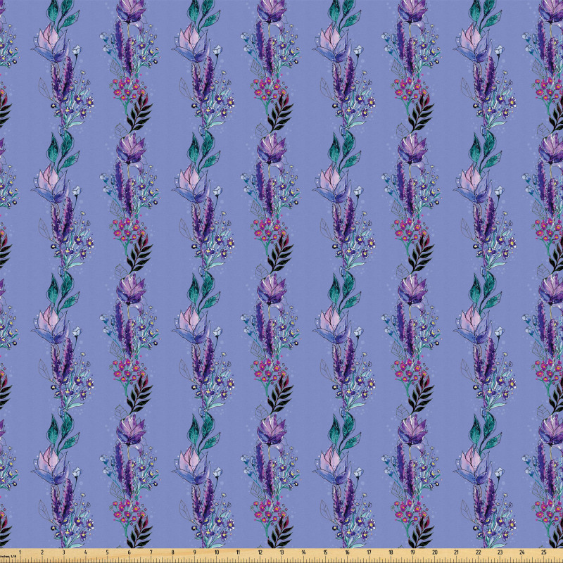 Sanatsal Mikrofiber Parça Kumaş Sulu Boya Tasarımlı Romantik Çiçek Buketi