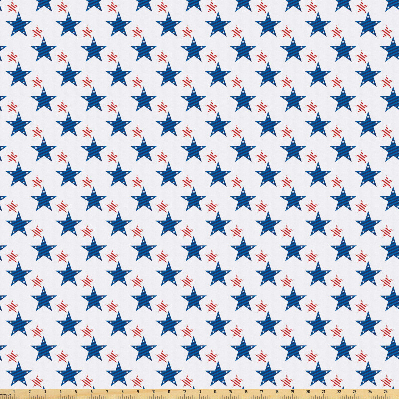 Vatansever Mikrofiber Parça Kumaş Amerikan Bayrağı Temalı Parlak Yıldızlar