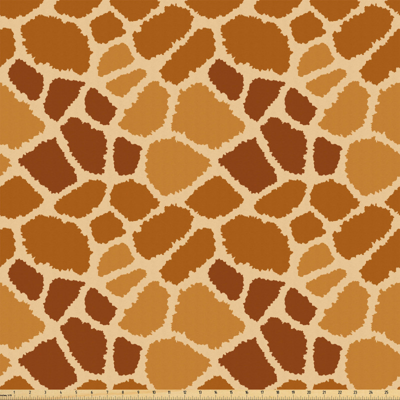 Vahşi Doğa Mikrofiber Parça Kumaş Benekli Zürafa Kürkü Desenli