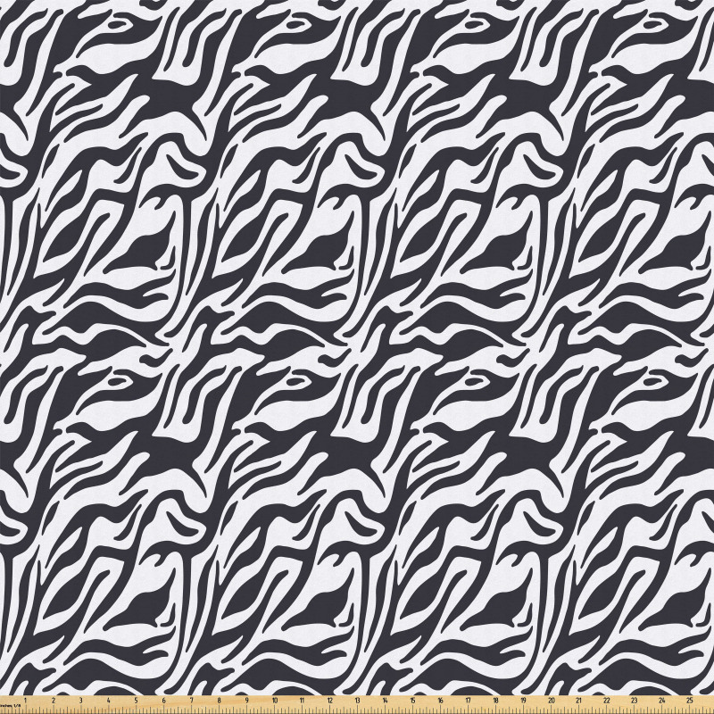 Hayvan Mikrofiber Parça Kumaş Siyah ve Beyaz Çizgili Zebra Derisi Desenli