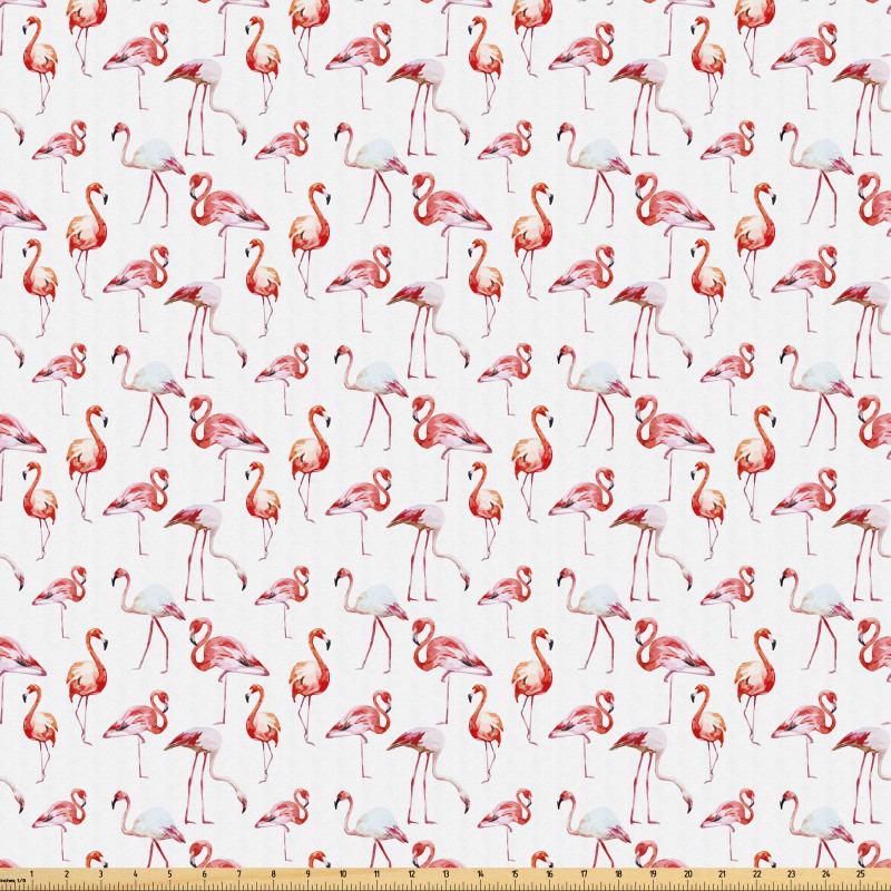 Doğa Mikrofiber Parça Kumaş Tekrarlanmış Farklı Hareketler Yapan Flamingo
