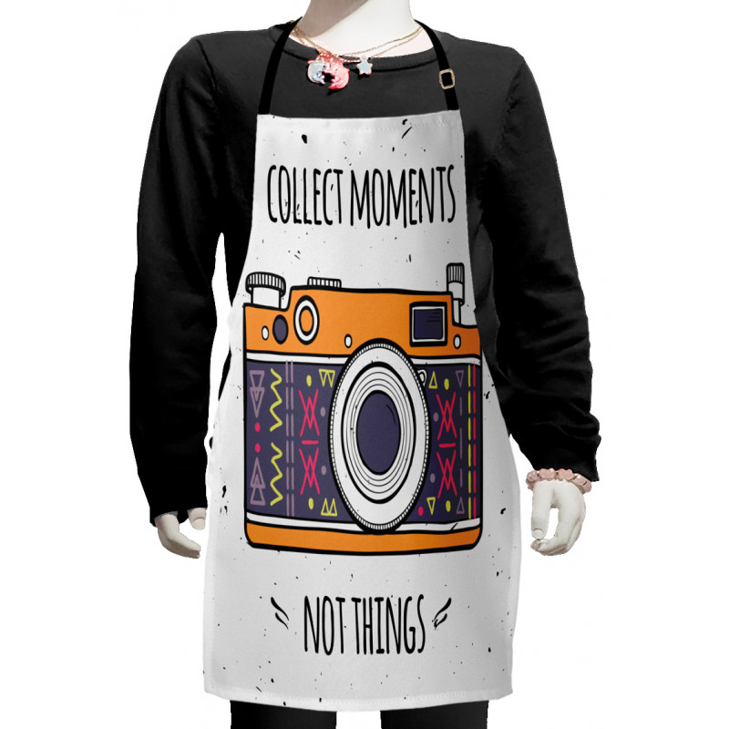 Retro Boho Art Photo Camera Kids Apron