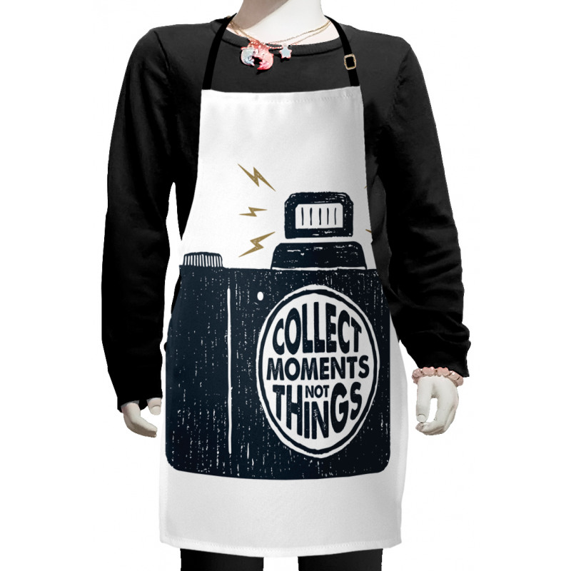 Sketchy Photo Camera Text Kids Apron