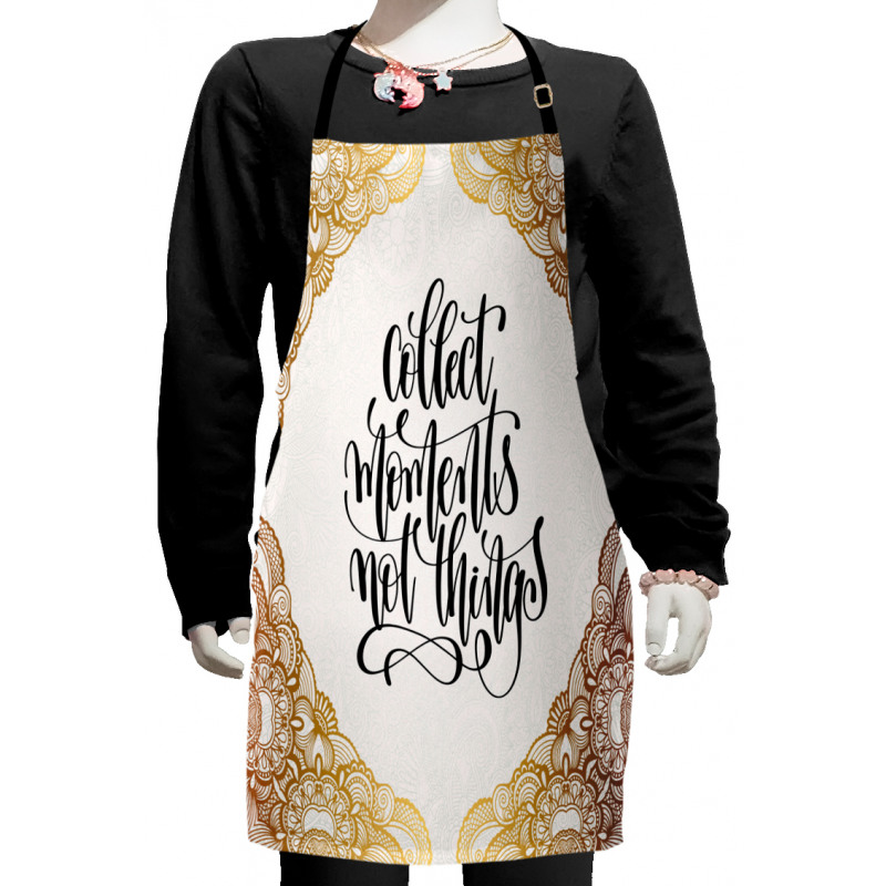 Ornamental Print Cursive Font Kids Apron