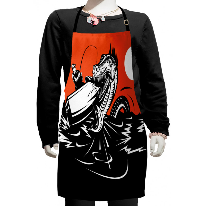 Swallowing Boat and Man Kids Apron