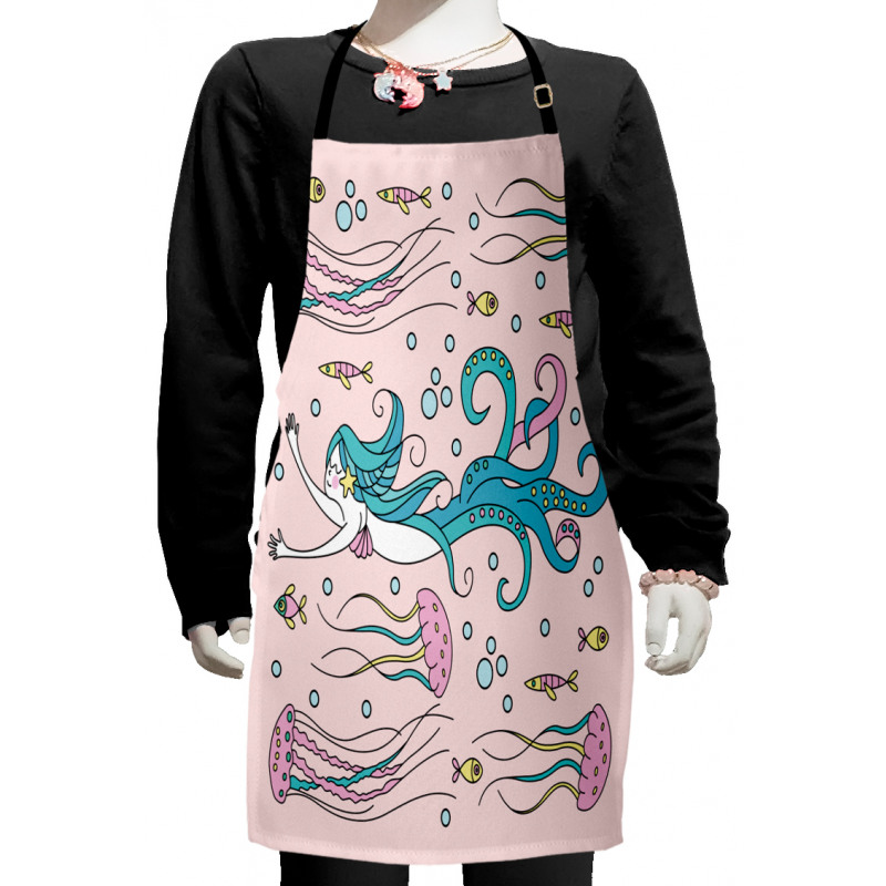 Abstract Mermaid Fish Kids Apron