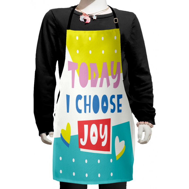 Text in Geometric Layout Kids Apron