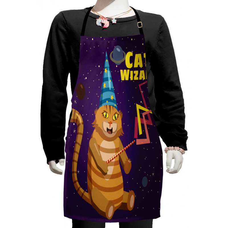 Cat Wizard Funny Cartoon Kids Apron