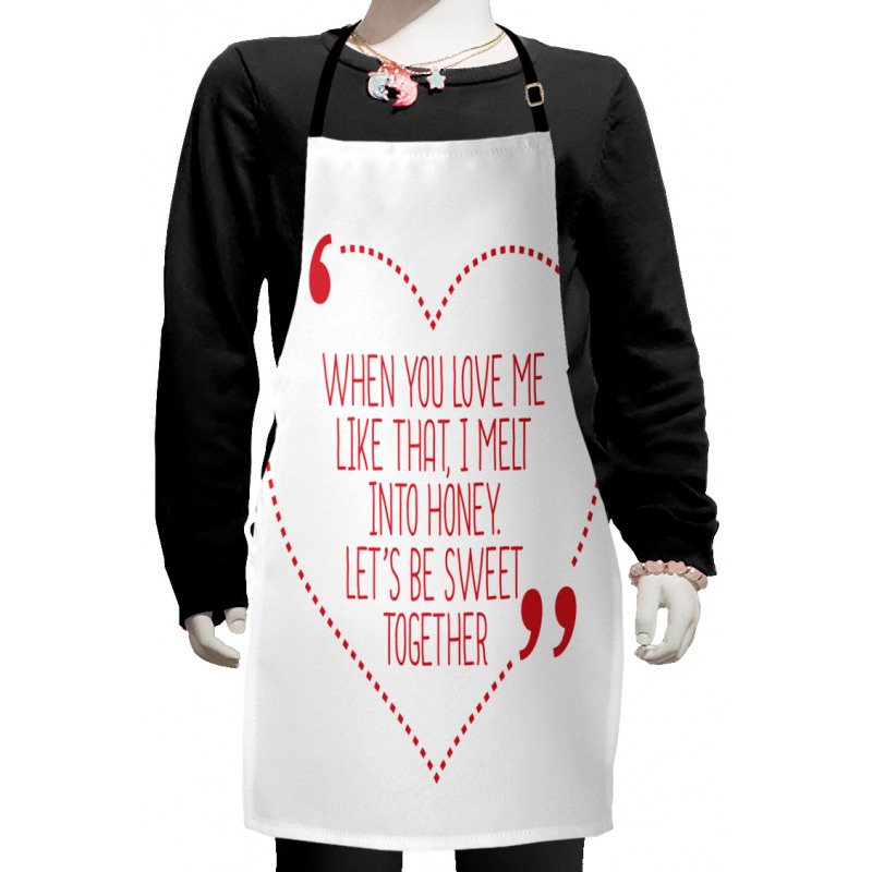 Romantic Words in Dash Heart Kids Apron