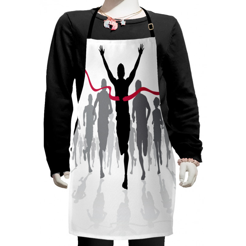 Athletes Competing Sportive Kids Apron