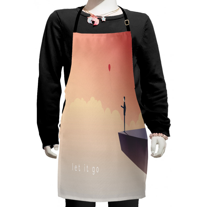 Man Standing on a Cliff Kids Apron