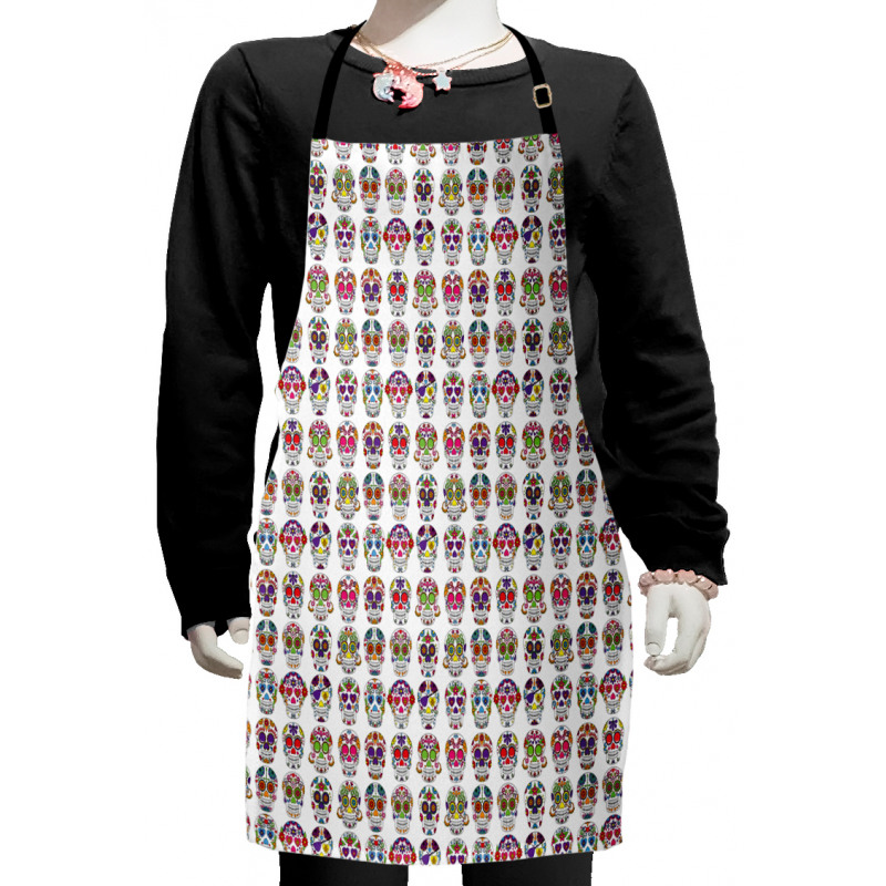 Skulls with Flowers Kids Apron