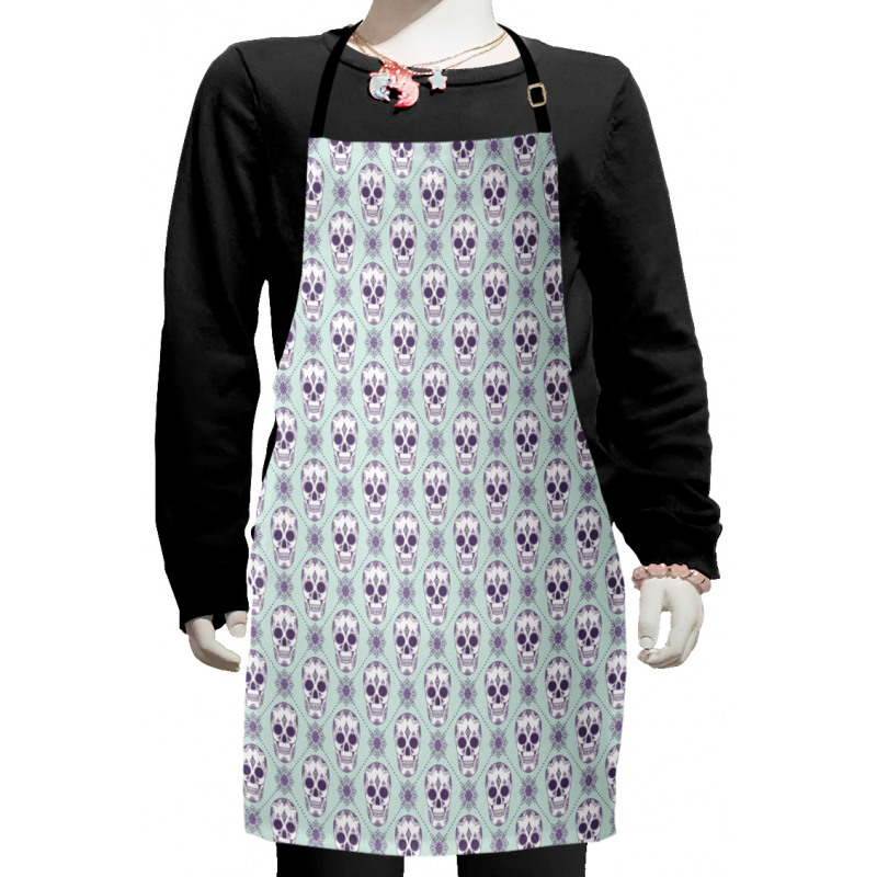 Floral Damask Skulls Kids Apron