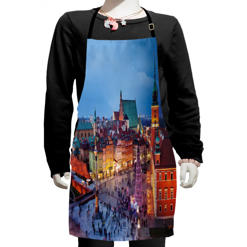 Old Town in the Evening Rush Kids Apron