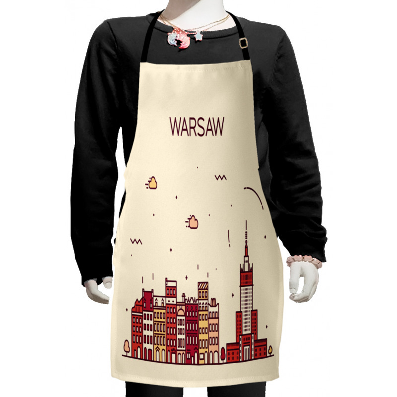 Warsaw Calligraphy Skyline Kids Apron