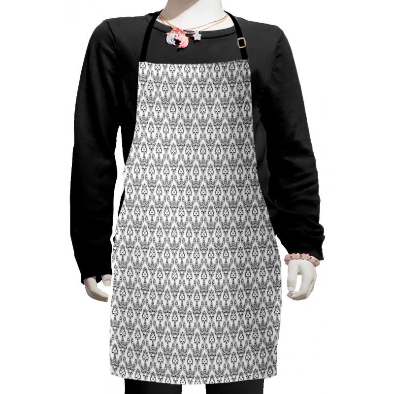 Monochrome Antique Ornate Kids Apron