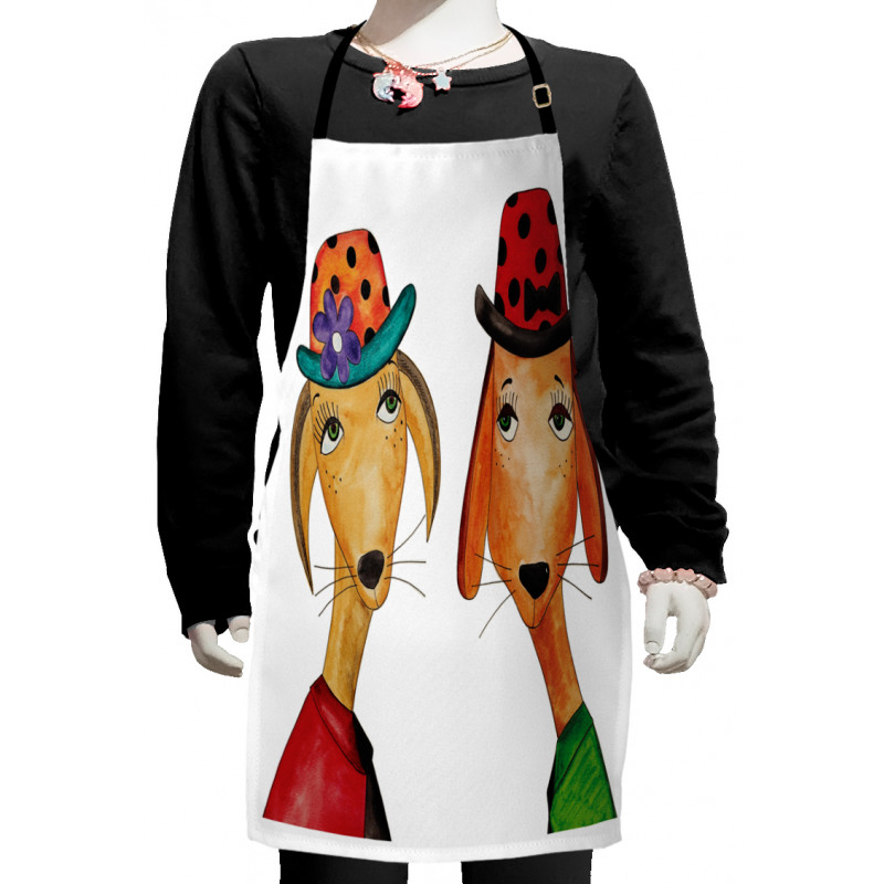 Doodle Style Funny Drawings Kids Apron