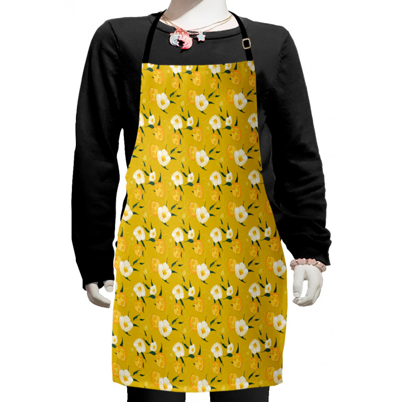 Blooming Flowers Art Kids Apron