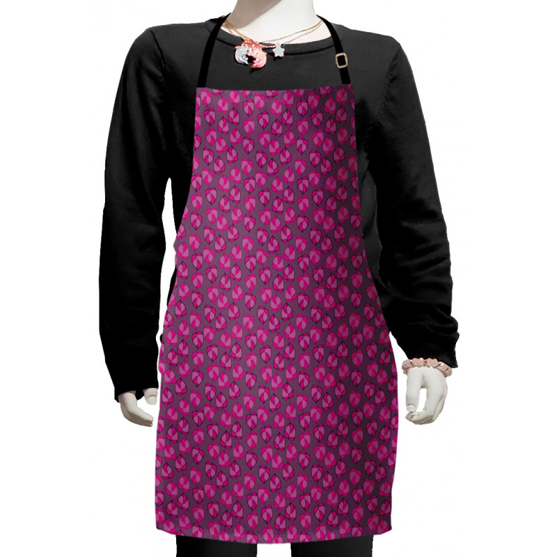 Pinkish Leaves Kids Apron