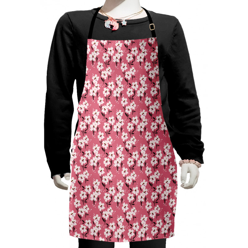 Hand Drawn Flowers Kids Apron