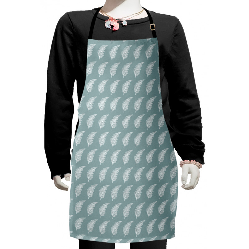 Monochrome Outline Leaf Kids Apron