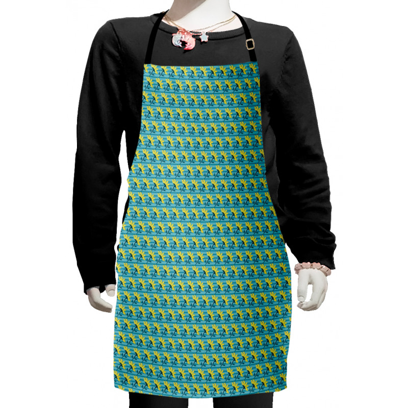 Flower Repetition on Stripes Kids Apron