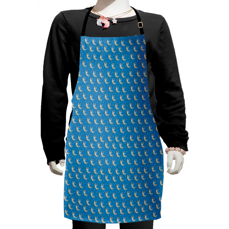 Angel Sits on Crescent Moon Kids Apron