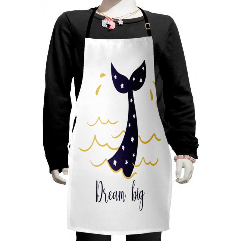 Words and Mermaid Tail Kids Apron