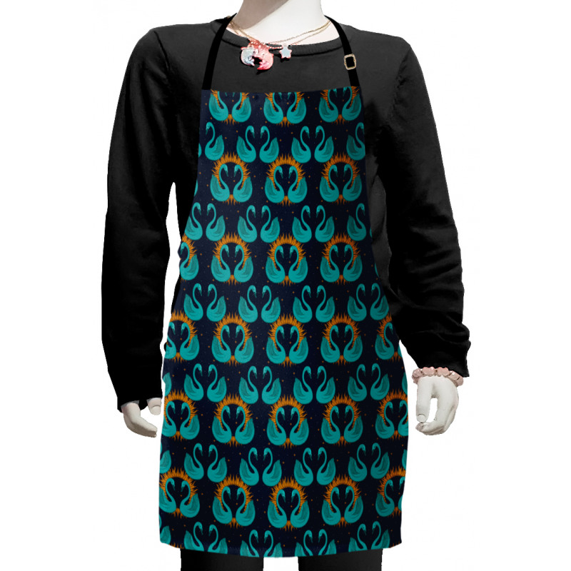 Aquatic Birds and Sun Pattern Kids Apron