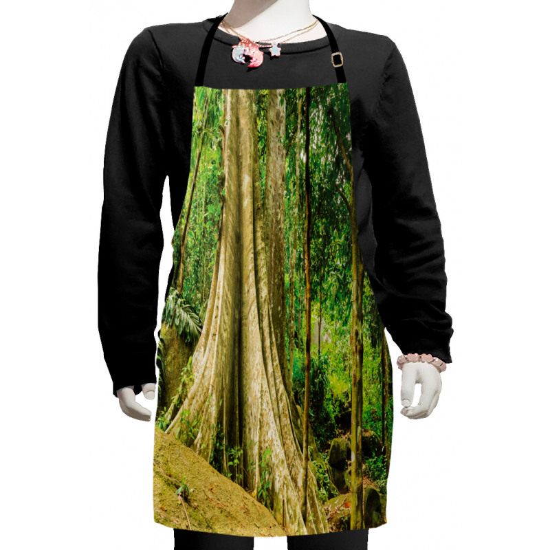 Big Tree Trunk in the Forest Kids Apron