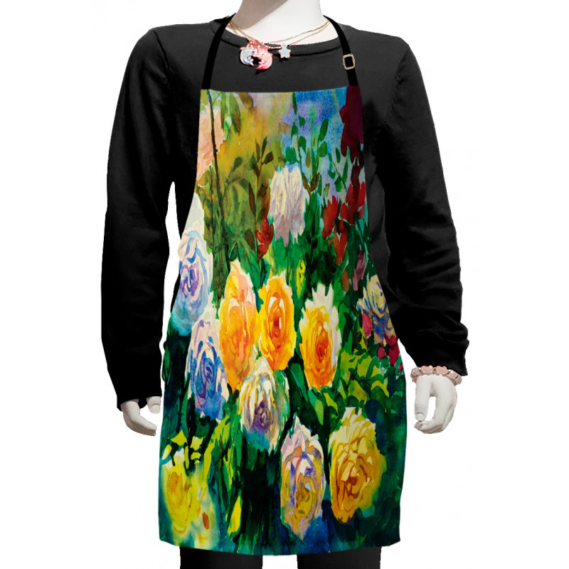 English Garden Roses Art Kids Apron