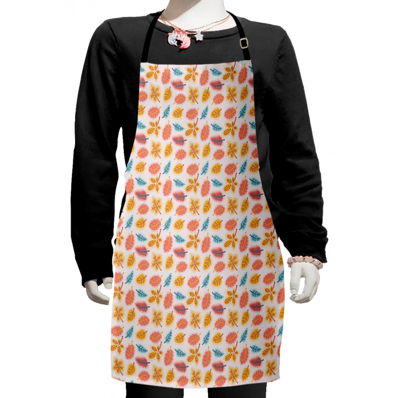 Cartoon Autumn Leaves Pattern Kids Apron