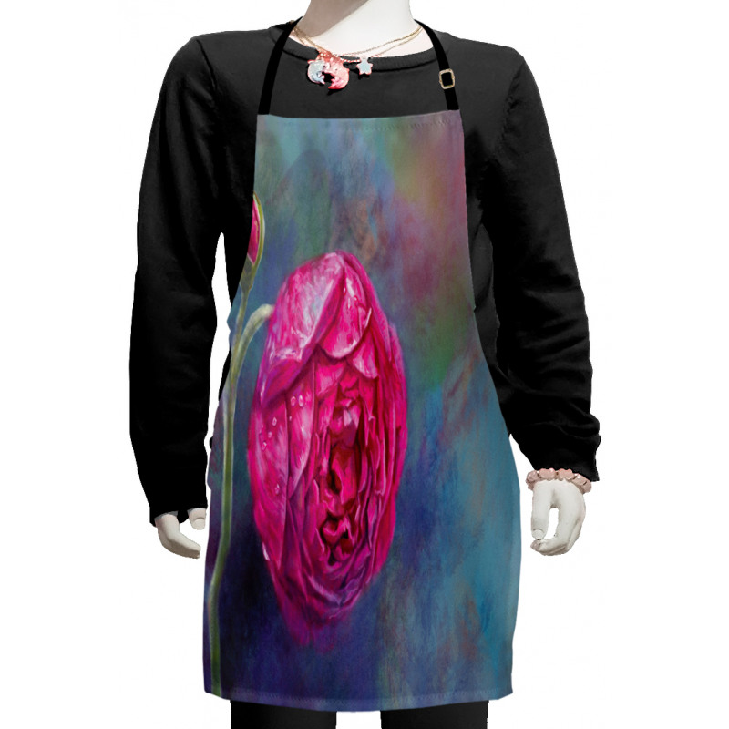 Close up Rose Bud Artwork Kids Apron