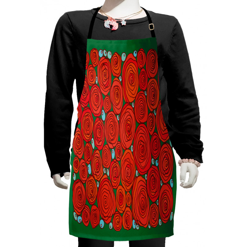 Doodle Circular Roses Kids Apron