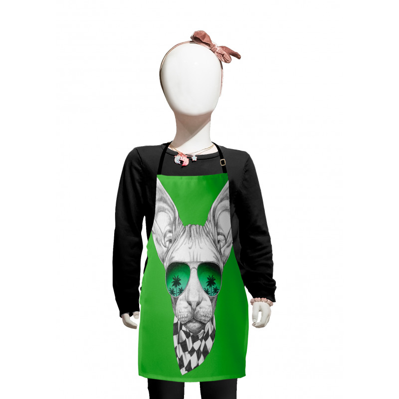 Funny Sphynx Cat Artwork Kids Apron