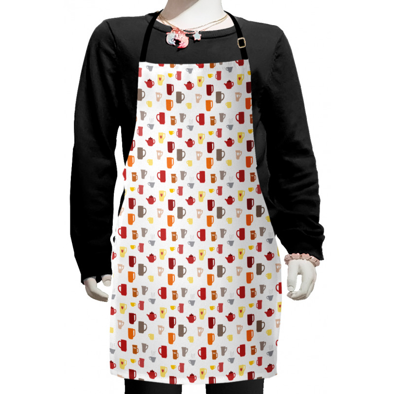 Colorful Coffee Cups Mugs Kids Apron