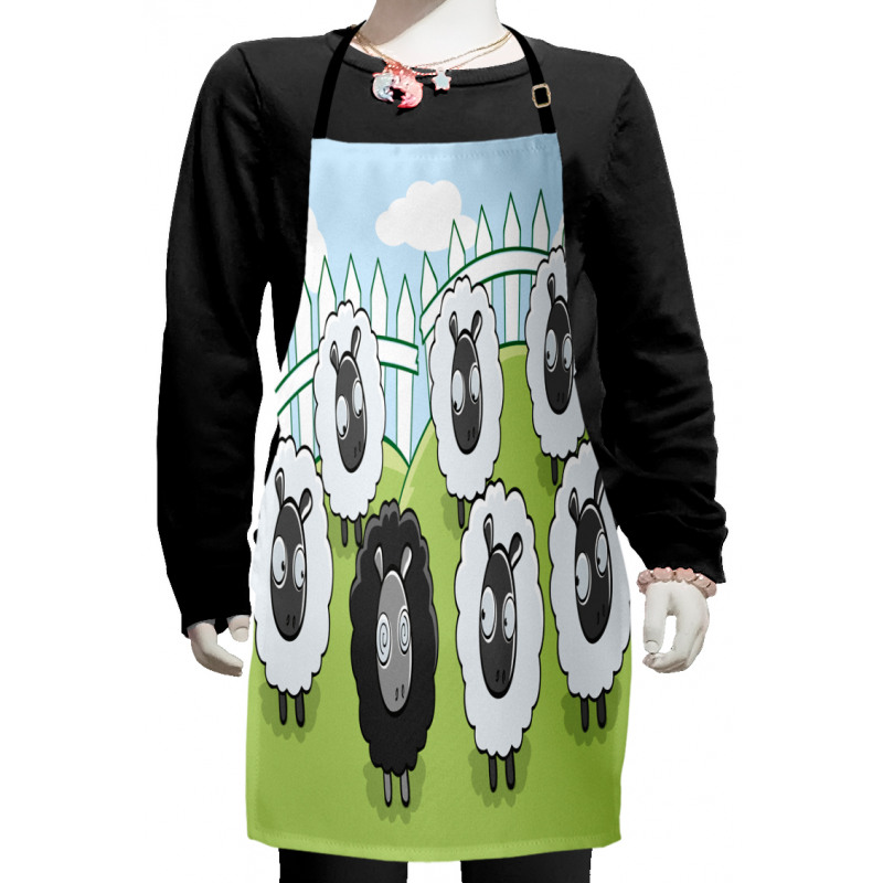 Dark Color and White Sheep Kids Apron