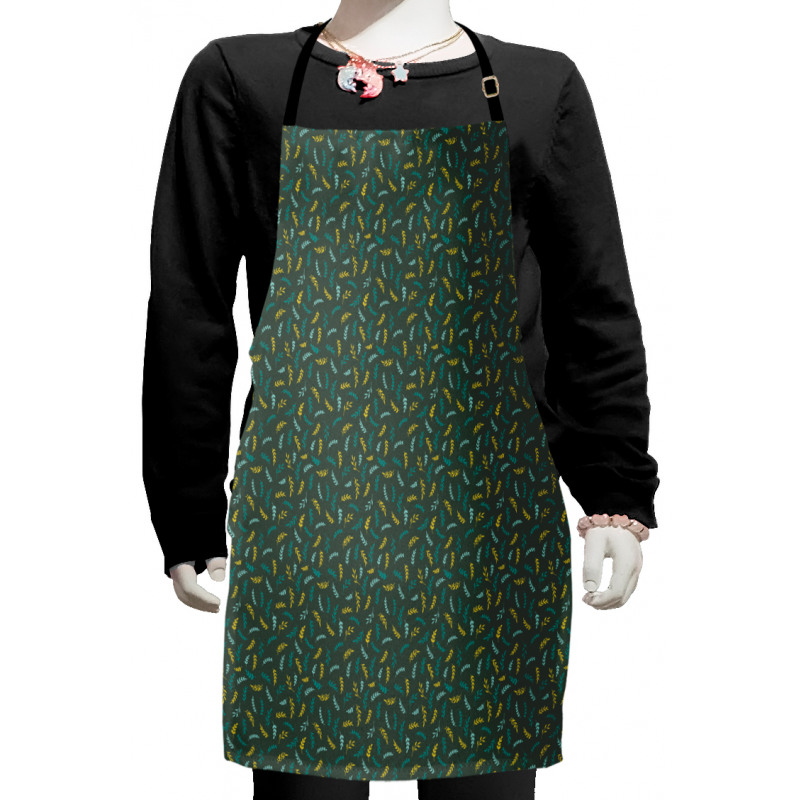 Leafy Branches Pattern Kids Apron