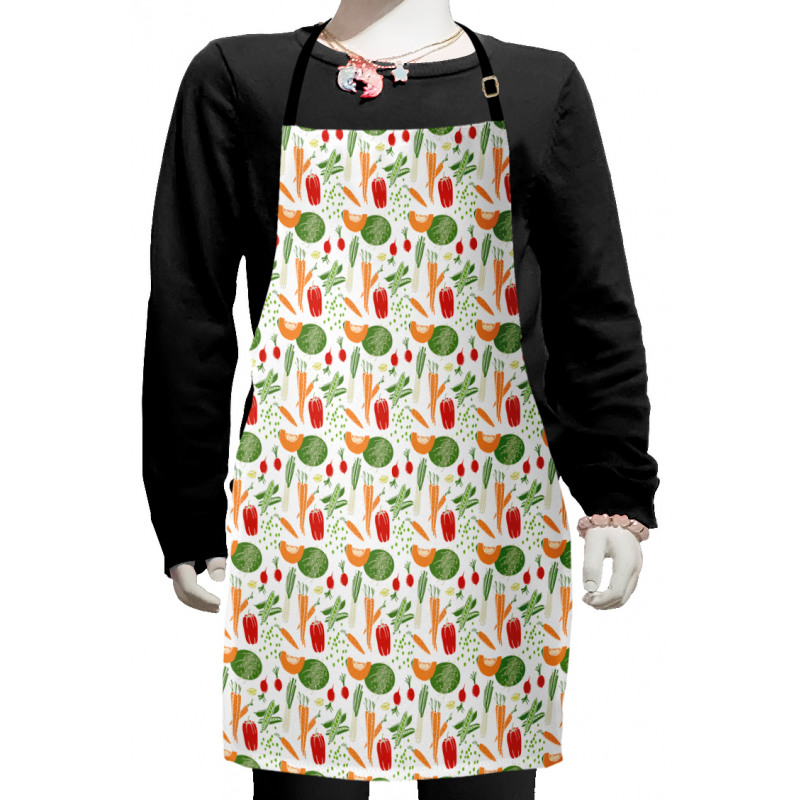 Cartoon Food Art Pattern Kids Apron