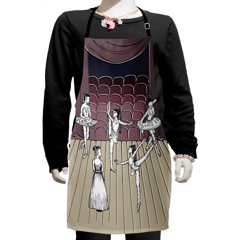 Ballerinas Stage Sketch Kids Apron