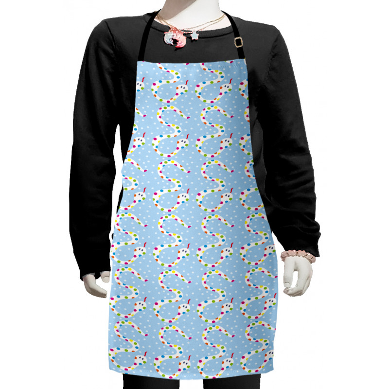 Cartoon Style with Polka Dots Kids Apron