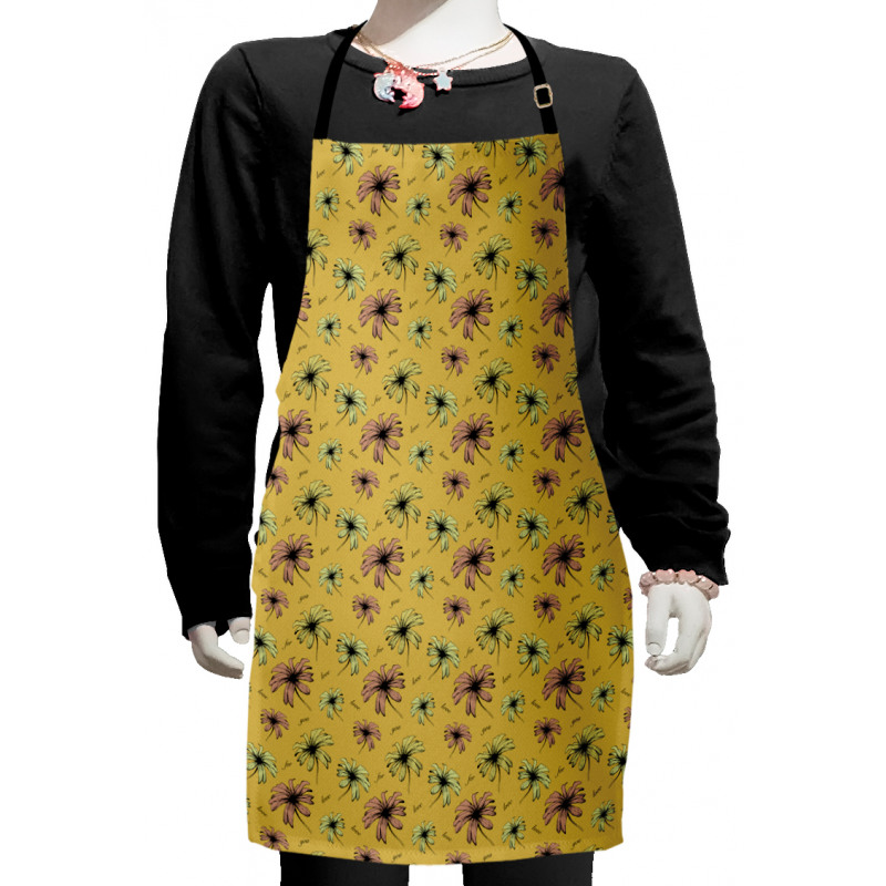 Love Flowers Faded Tones Kids Apron