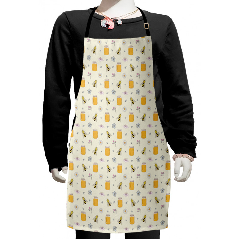 Honey Jars Insect and Flowers Kids Apron