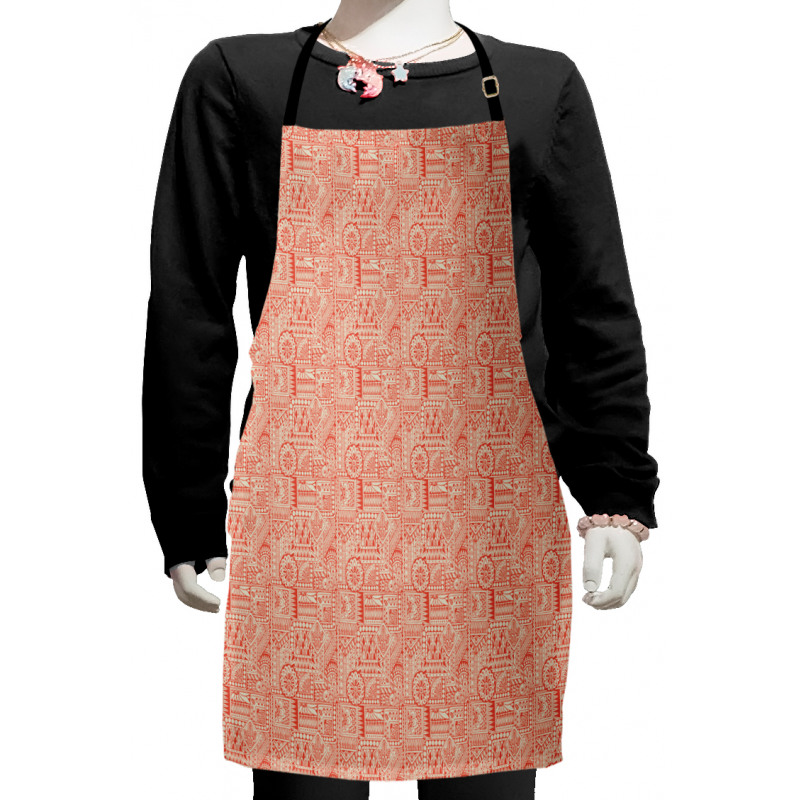 Bicolour Oriental Motif Art Kids Apron