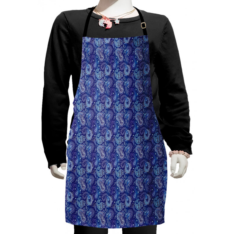 Aqua Color Palette Damask Kids Apron