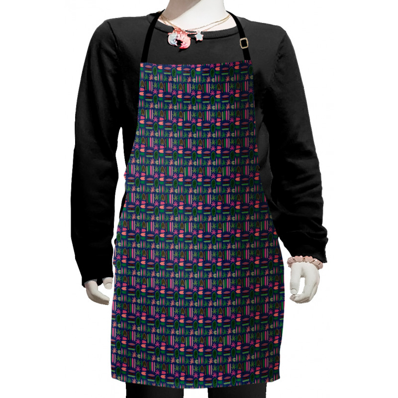 Contemporary Vibrant Leaves Kids Apron