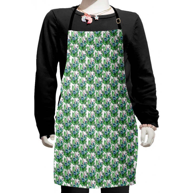 Hand Painted Spring Flowers Kids Apron